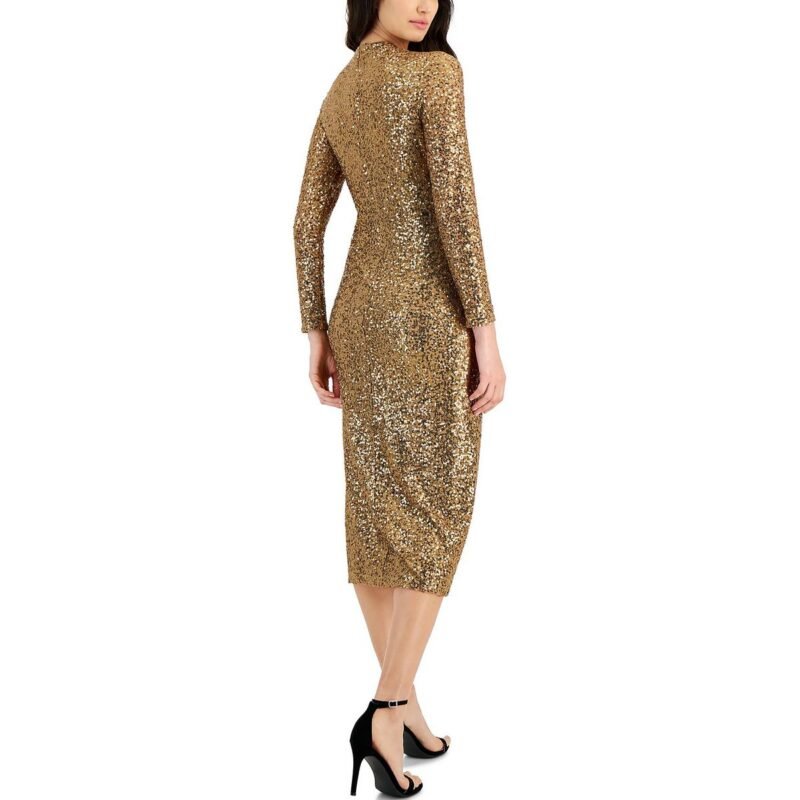Anne Klein Womens Sequined Party Dress Midi Dress
