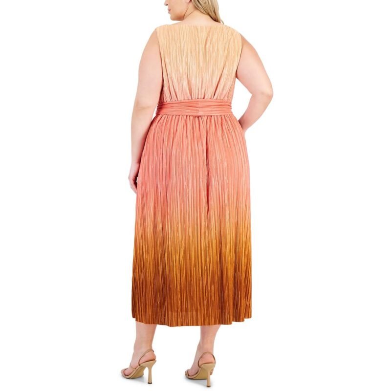 Anne Klein Womens Plus Ombre  Midi Dress